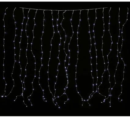 Cortina de 300 LEDs brancos