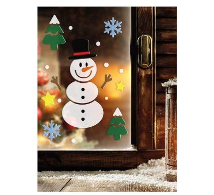 Decoração de gel boneco de neve 20x25 cm