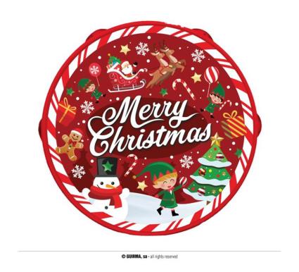 Pandeiro de Feliz Natal em pvc de 13 cm