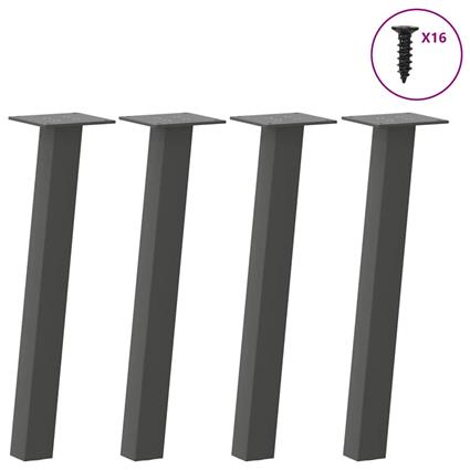 vidaXL Pernas mesa centro 4 pcs 30 cm aço antracite