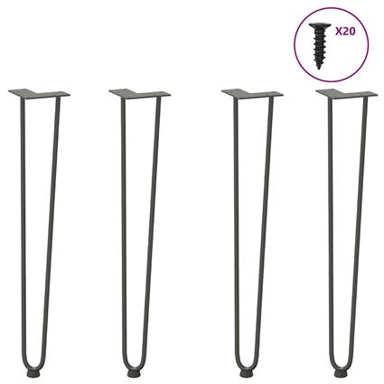 vidaXL Pernas de mesa em grampo cabelo 4pcs 72 cm aço maciço antracite