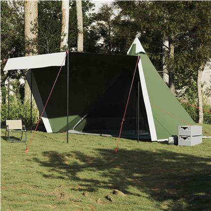 vidaXL Tenda familiar tipi para 6 pessoas impermeável verde