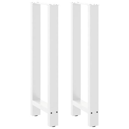 vidaXL Pernas mesa centro 2 pcs 50x(100-101) cm aço branco