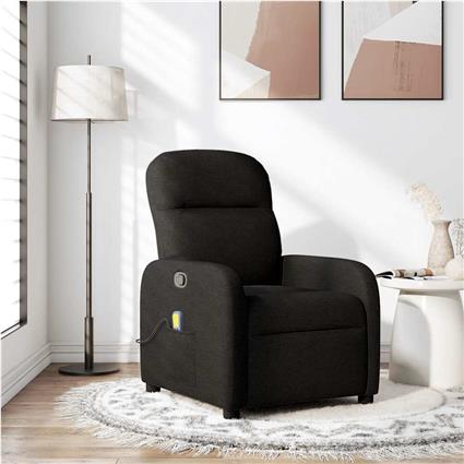 vidaXL Poltrona de massagens reclinável tecido preto