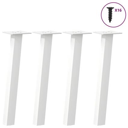 vidaXL Pernas mesa centro 4 pcs 30 cm aço branco