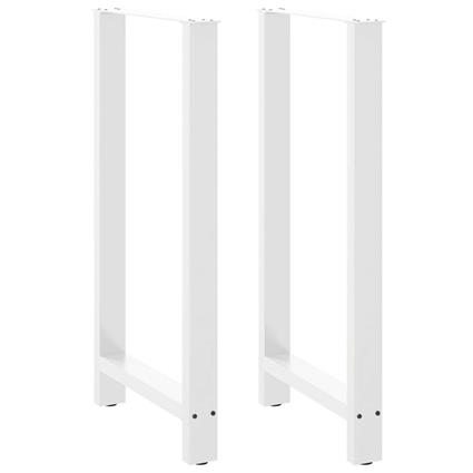 vidaXL Pernas mesa centro 2 pcs 60x(110-111) cm aço branco