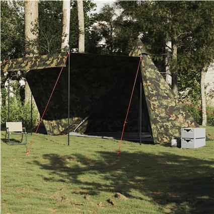 vidaXL Tenda familiar tipi para 6 pessoas impermeável camuflagem