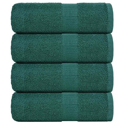 vidaXL Toalhas de bidé 4 pcs 30x50 cm 360 gsm 100% algodão verde