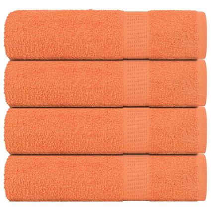 vidaXL Toalhas de banho 4 pcs 70x140 cm 360 gsm 100% algodão laranja