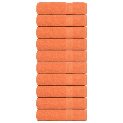 vidaXL Toalhas de banho 10 pcs 70x140 cm 360 gsm 100% algodão laranja