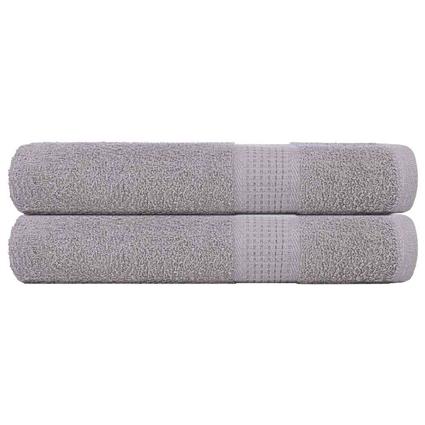 vidaXL Toalhas 2 pcs 100x200 cm 360 gsm 100% algodão cnzento