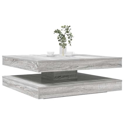 vidaXL Mesa de centro rotativa a 360 graus 90x90x34,5 cm sonoma cinza