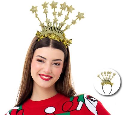 Faixa de feliz ano novo com estrelas