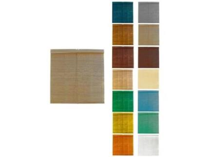 Cortina de madeira Alicantina com roldana metálica - Cortina de enrolar para janelas, portas, sala ocre (pintada) 110 x 100 cm