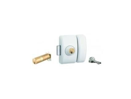 THIRARD Fechadura Universal de Dupla Entrada Ajustável para Entrada Hg 5 Dimensões Do Cilindro de 35 a 80Mm Aço 5 Chaves Epóxi Branco