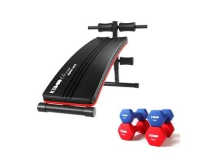 Fitness Fitness Bank Pack 300 145X47X70 Cm E 4 Halteres Para Diferentes Níveis De Treinamento