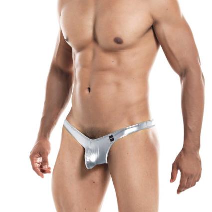 POUCH ENHANCING THONG SILVER XL