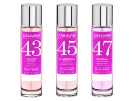 3X Perfume Feminino Nº45 Nº43 Nº47 150Ml CARAVAN