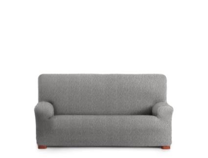Capa para Sofá Bielástica Adaptável Roc 3 Lugares 180-260 Cm Cinza Claro VIPALIA