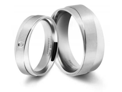 AKZENT Anel Masculino Namorados ou Noivado ou Amizade em Aço Inoxidável  Tam.72  0016