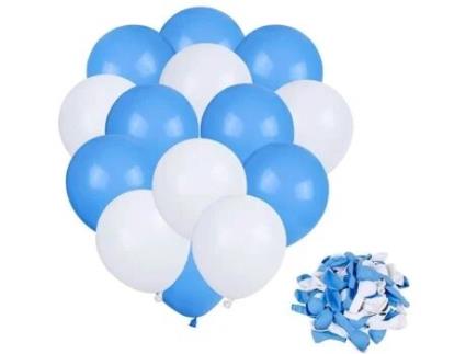 FABURO 100Pcs 13 Polegada Balão Azul Branco Balões de Látex Azul Marinho Balão Azul Céu para Cinderela Deco Congelado