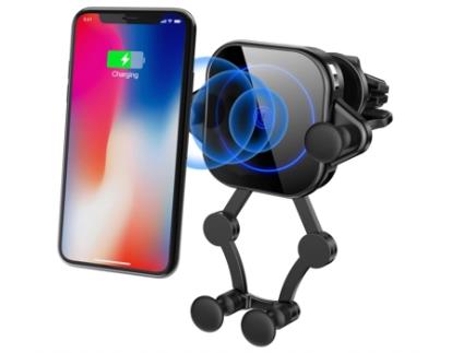 Carregador Carro Sem Qi Fixação Carregamento RADIODDITY Preto