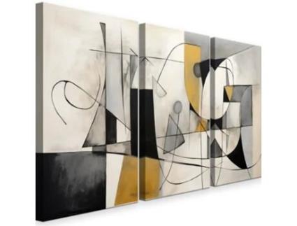 Quadro Decorativo INTELIENZOS Picasso Estilo Moderno 120cm 3 Peças
