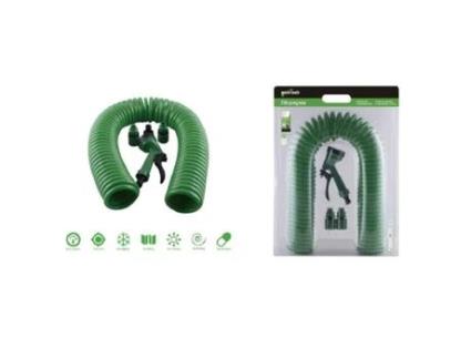 Mangueira de Mola Espiral 7.5 Metros com Pistola de Rega Bomba de Jardim 57517 KAELA