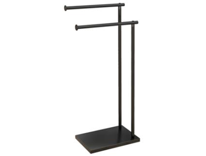 Toalheiro de Pé Metal cor Preto 35 HOMCOM 5x20x78 cm