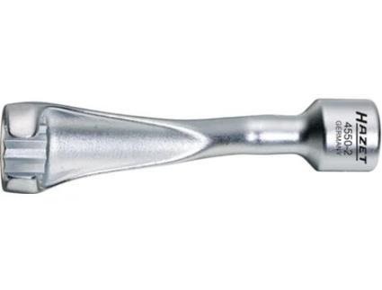 4550-2 Chave para tubo de injeção: Quadrado oco 1/2 polegada (12,5 mm) Perfil hexagonal externo duplo 19 mm HAZET