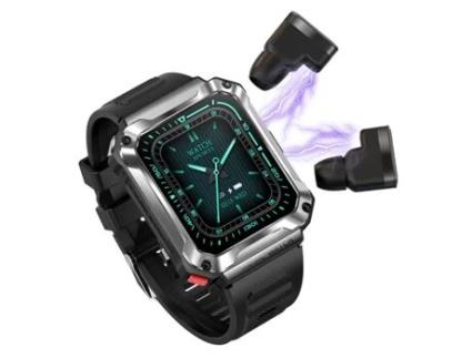 Relógio Inteligente com Fones Tela 1.96 4Gb Memória Chamadas e Mensagens JEIIBRZUI