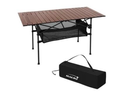 Mesa de Campismo Dobrável 118X55X64 5 Cm Alumínio Castanho HAUKI