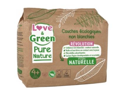 Fralda Ecológica Pure Nature 35 Tamanho 4 Maxi 9 a 20 kg LOVE & GREEN