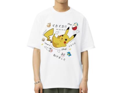 T-Shirt de Homem VREEL Pokémon Pikachu Algodão Branco (S)