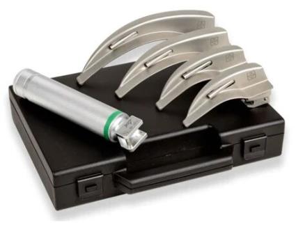 Set Laringoscópio Gima Green F.O. Led 2 5 V Adulto com 4 Lâminas Mc-Intosh 1-2-3-4 Medical Devices Pvt.