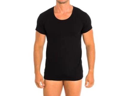 T-Shirt de Homem Q-EN Algodão Preto (L)