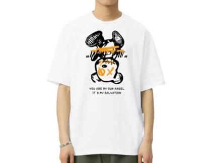 T-Shirt de Homem VREEL Oso Violento Algodão Branco (L)