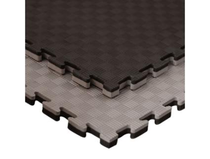 Tatami Puzzle 6 Peças 6M² Piso Tatami para Ginásio Ideal Artes Marciais 1M X 1M X 4Cm Reversível Cinza/Preto JOWY