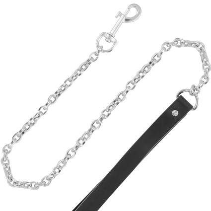 BLACK FURRY COLLAR WITH LEASH