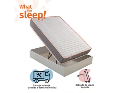 Pack de colchão de molas Funk e Sommier Articulado com arrumação branco|altura 24cm, 150x190cm. GRÁTIS: Entrega, montagem e remoção do antigo