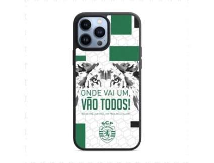 Capa Oficial SPORTING CLUBE de Portugal Onde Vai Um Vão Todos para iPhone 14 Pro Max - PhoneCases3D (3D TPU Preta Protetora)