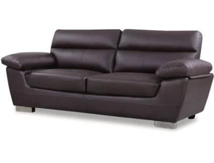 Sofá cuero reconstituido/PVC ''Dallas'' - 3 plazas - Chocolate (210 x 88 x 90 cm)