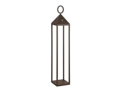 Lanterna Moderna Led Picnic 2.2W Ip54 Recarregável e Regulável H. 67Cm Corten ROSSINI ILLUMINAZIONE