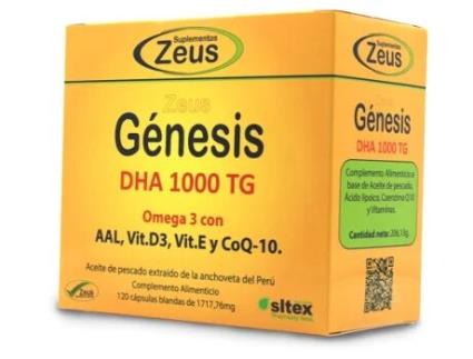 Genesis DHA TG 1000 mg Ómega 3 60 Cápsulas SUPLEMENTOS ZEUS