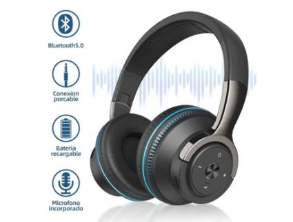 Fones de Ouvido Bluetooth Sem Fio Sobre a Orelha Bluetooth com Graves Profundos Hi-Fi e Tempo de Reprodução de 24 Horas Microfone SDLOGAL