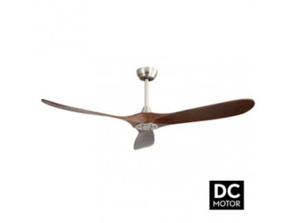 Dc Marin Nickel Fan 3 Lâminas de Carvalho Sem Luz 5 Velocidades Temporizador Remoto 152D FABRILAMP