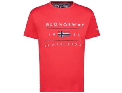 T-Shirt de Homem GEO NORWAY Algodão Vermelho (S)