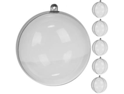 Transparent Baubles 10 Cm Set Of 5 RUHHY 22276