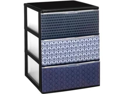 Cômoda Empilhável de Plástico Modelo Iris Design de Mosaico Gavetas de Armazenamento Modular COMFORT HOUSE