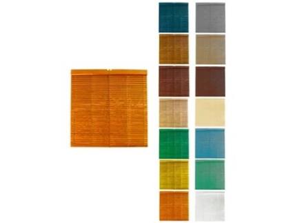 Cortina de madeira Alicantina com roldana metálica - Cortina de enrolar para janelas, portas, sala laranja (envernizada) 95 x 160 cm